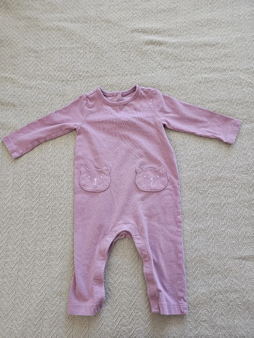 GAP Long-Sleeve One-Piece in Dusty Mauve Pink